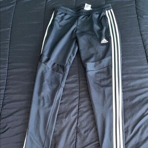 adidas Black Jogger Pants with White Side Stripes